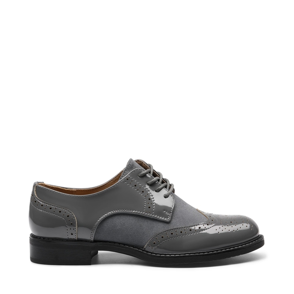 Classic Lace Up Brogue Oxford Shoes  - DARK GREY - 2
